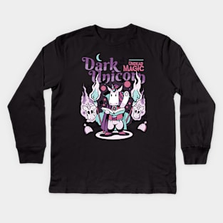 Dark Unicorn Kids Long Sleeve T-Shirt